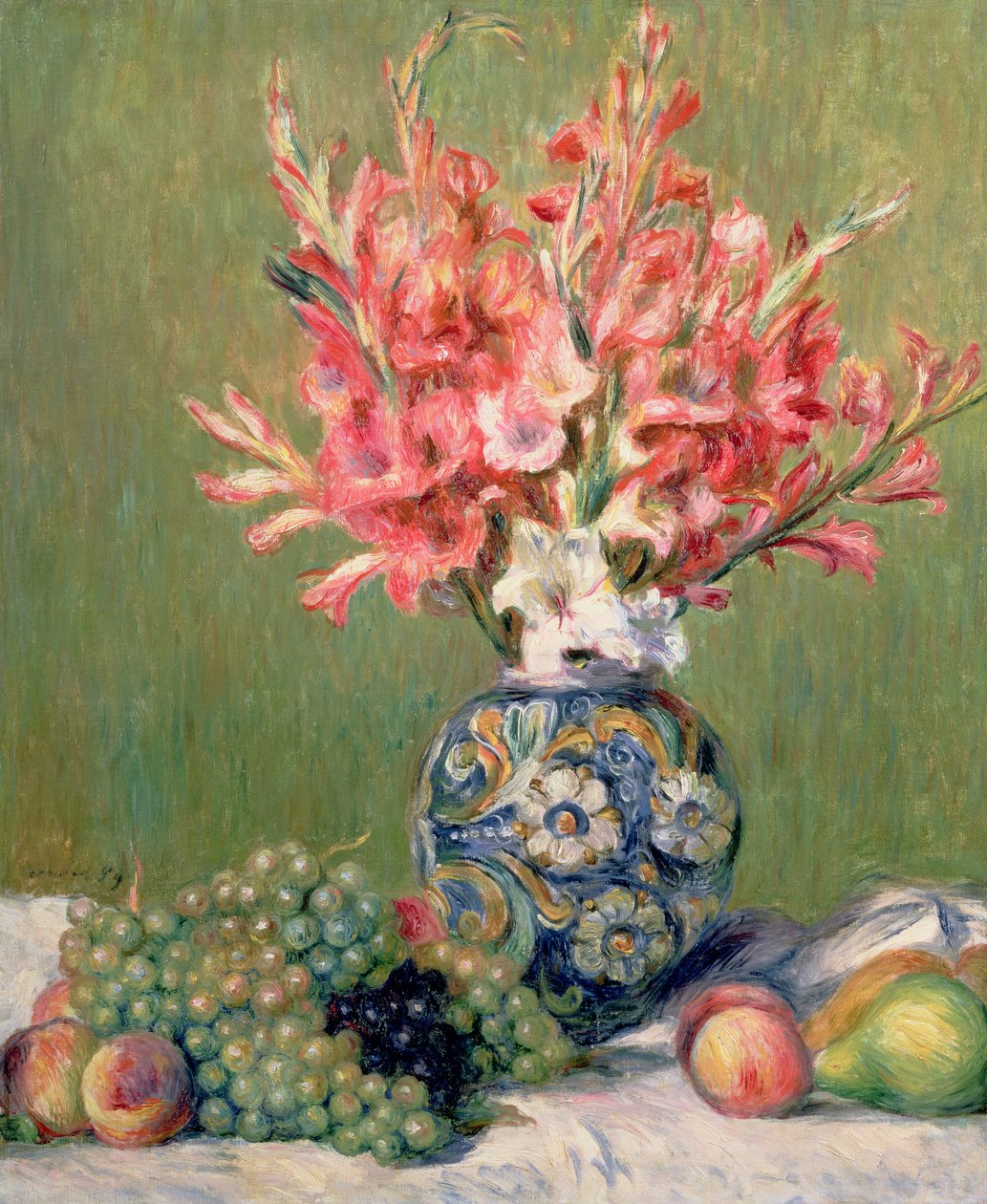 Zátiší ovoce a květin, 1889 od Pierre Auguste Renoir
