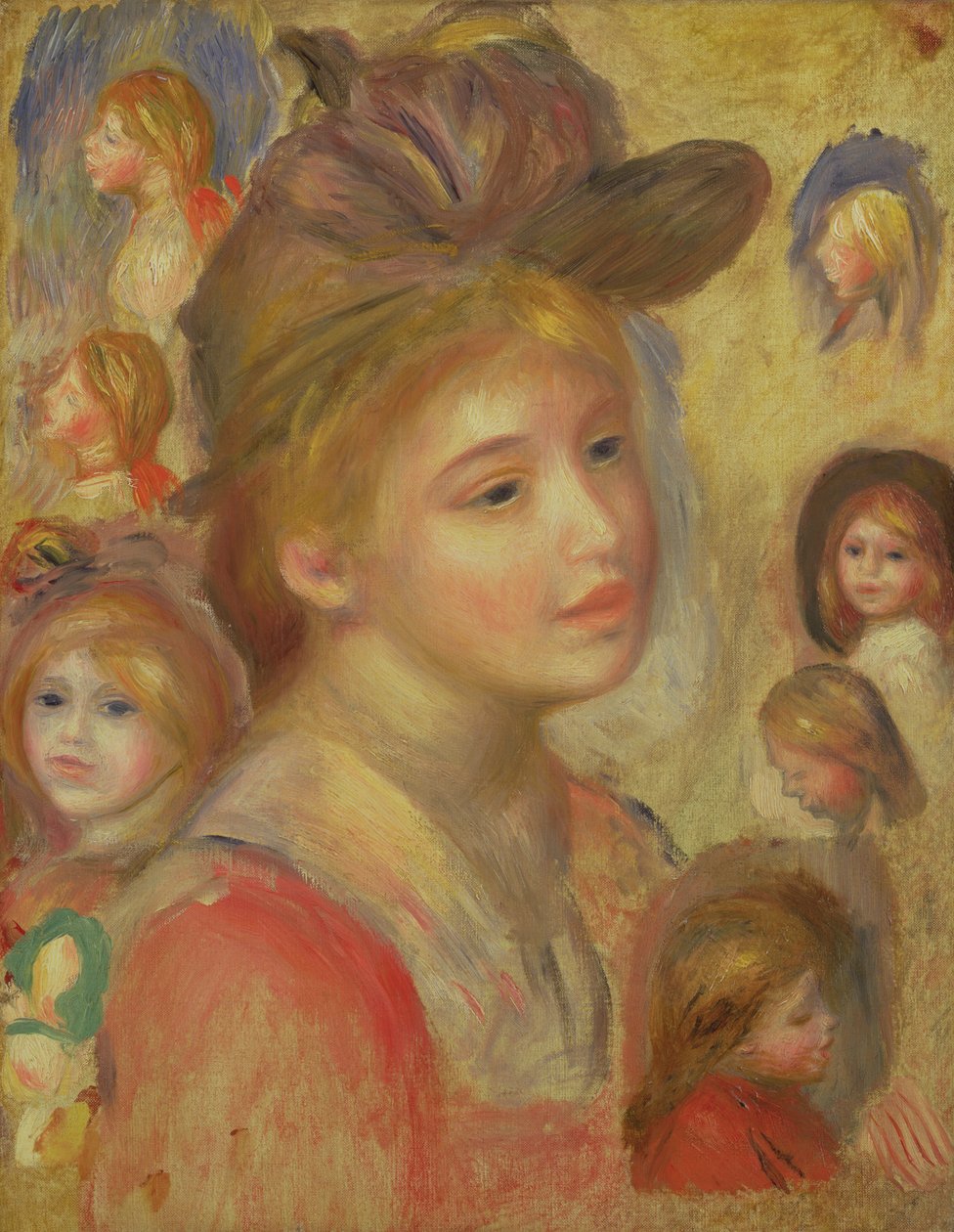 Studie dívčích hlav, 1893 od Pierre Auguste Renoir