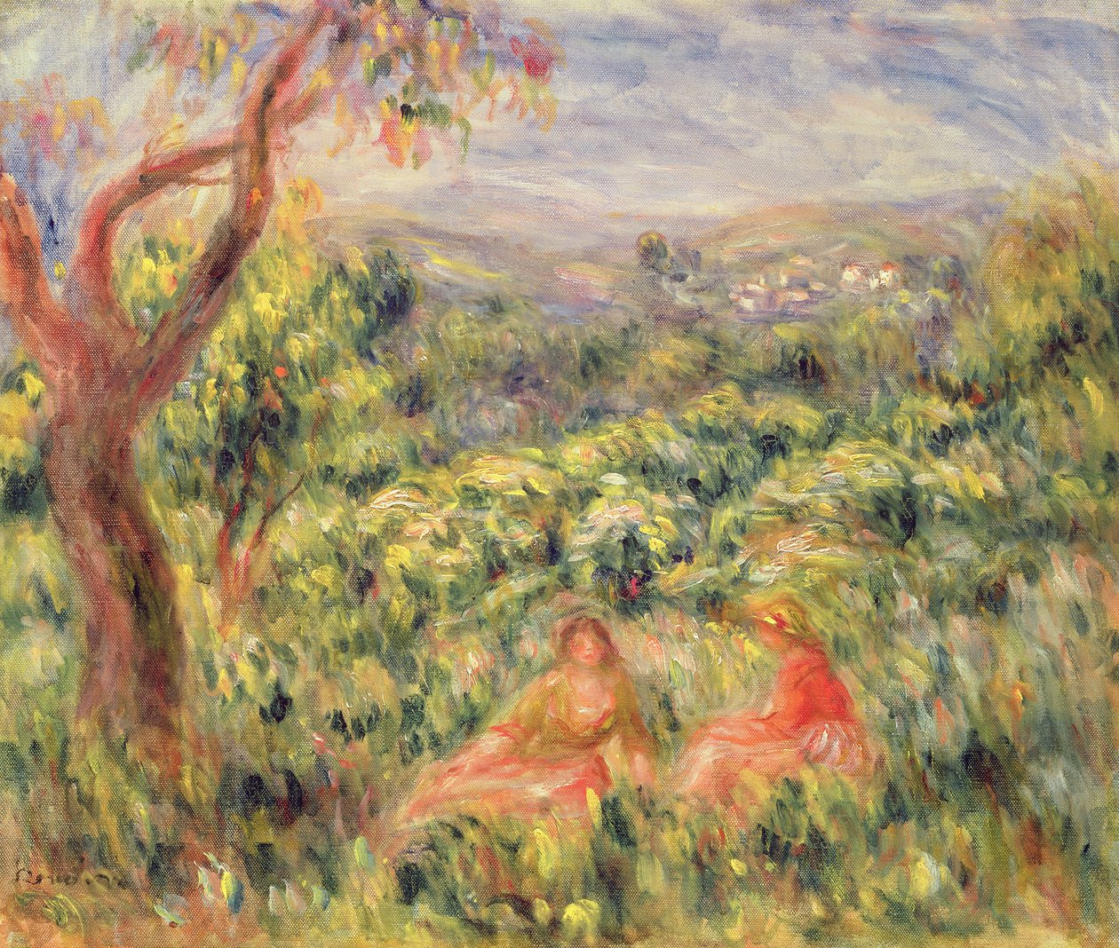 Dvě dívky mezi keři, 1916 od Pierre Auguste Renoir