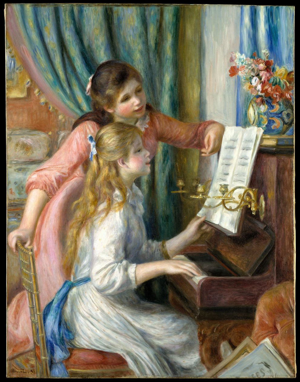 Dvě mladé dívky na klavír od Pierre Auguste Renoir