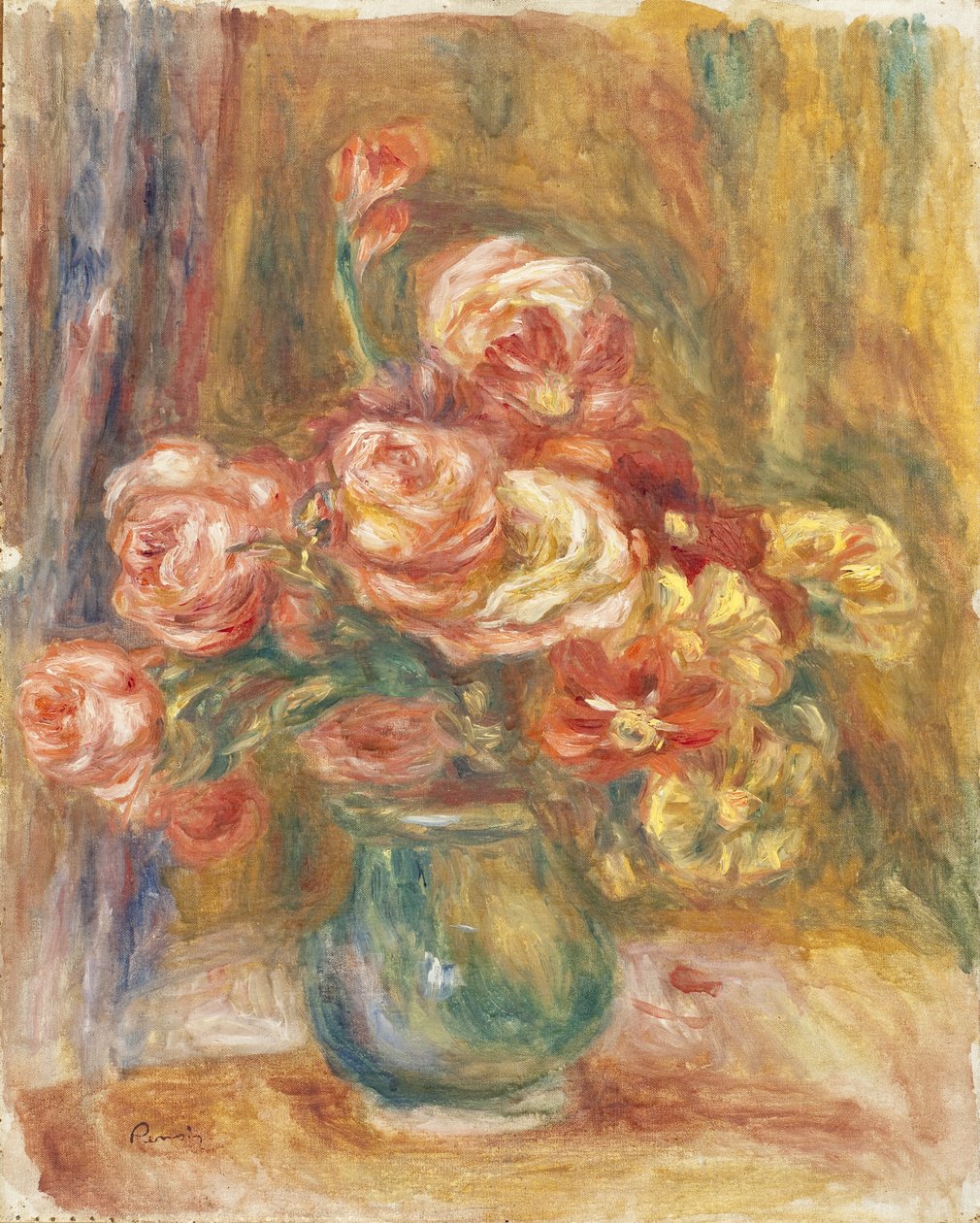 Váza s růžemi, 1890-1900 od Pierre Auguste Renoir