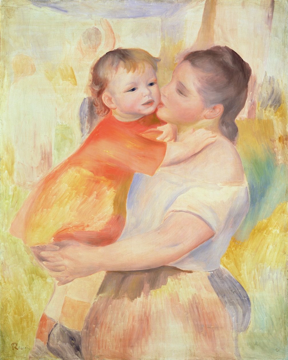 Pračka a dítě, 1887 od Pierre Auguste Renoir