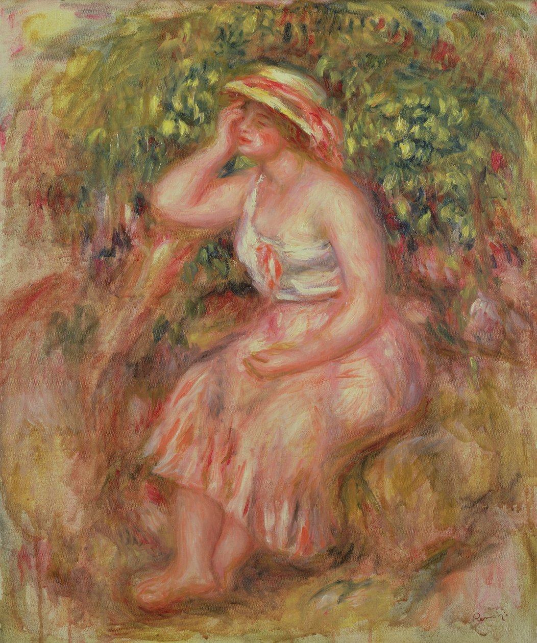 Žena odpočívá u stromu, 1915-17 od Pierre Auguste Renoir