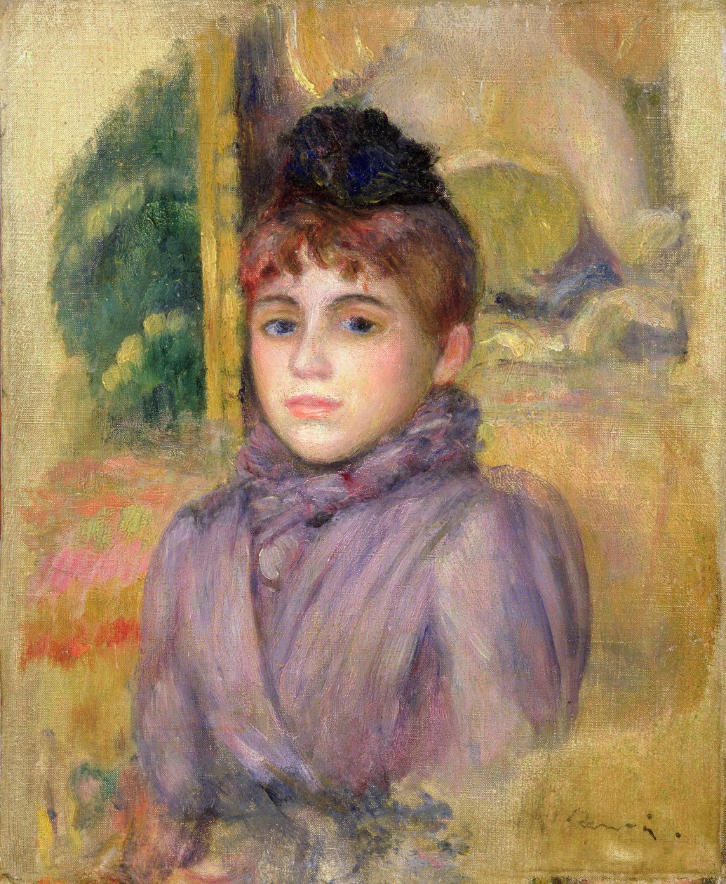 Žena v modrém s čepicí, kolem roku 1885 od Pierre Auguste Renoir