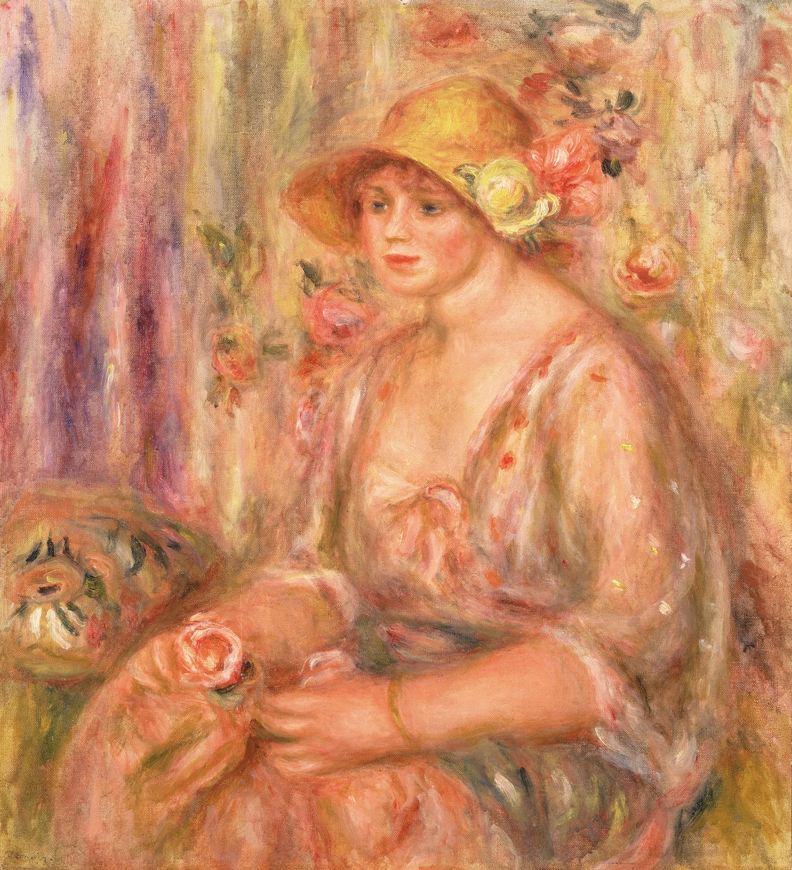 Žena v mušelínových šatech, 1917 od Pierre Auguste Renoir