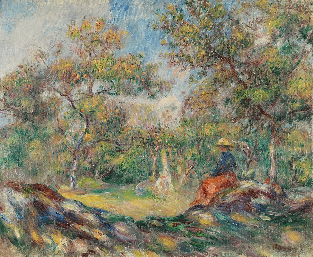 Žena v krajině od Pierre Auguste Renoir