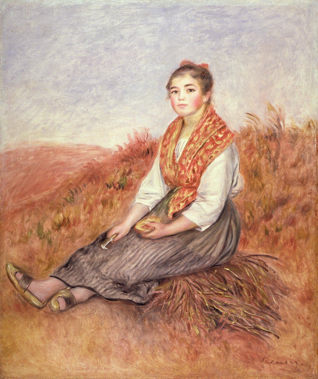 Žena s balíkem dříví, kolem roku 1882 od Pierre Auguste Renoir