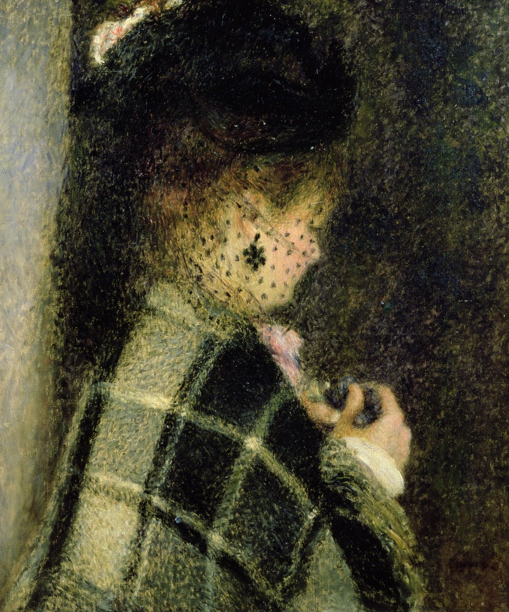 Mladá žena s malým závojem, c.1875 od Pierre Auguste Renoir