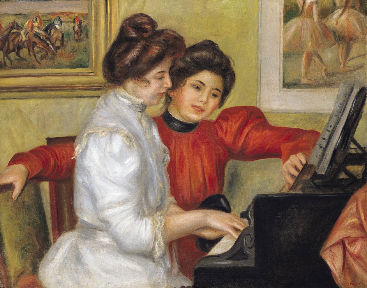 Yvonne a Christine Lerolle u klavíru, 1897 od Pierre Auguste Renoir