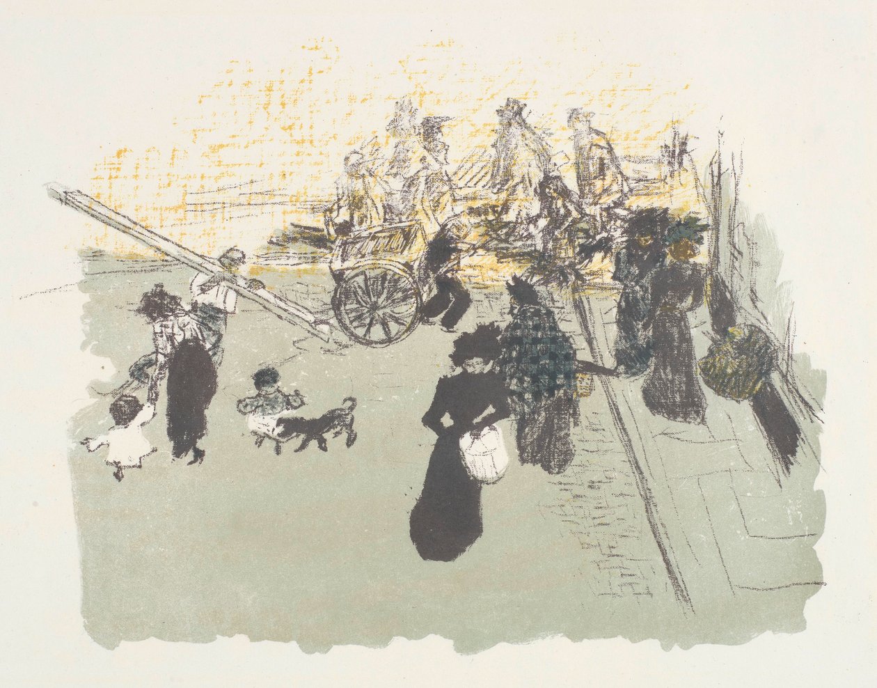 Roh ulice, litografie ze série Quelques aspects de la vie de Paris od Pierre Bonnard