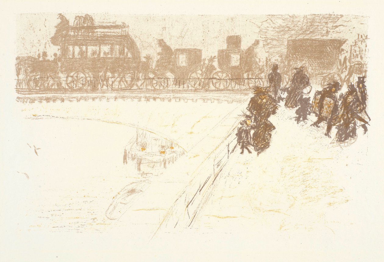 Le Pont, litografie ze série Quelques aspects de la vie de Paris od Pierre Bonnard