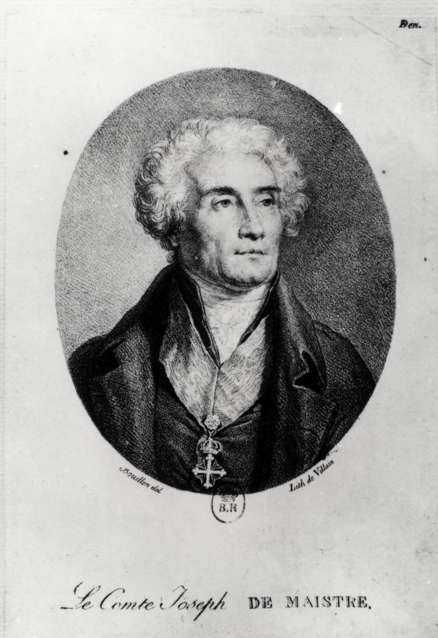 Portrét hraběte Josepha de Maistre (1753-1821), vyrytý Francois le Villain od Pierre Bouillon