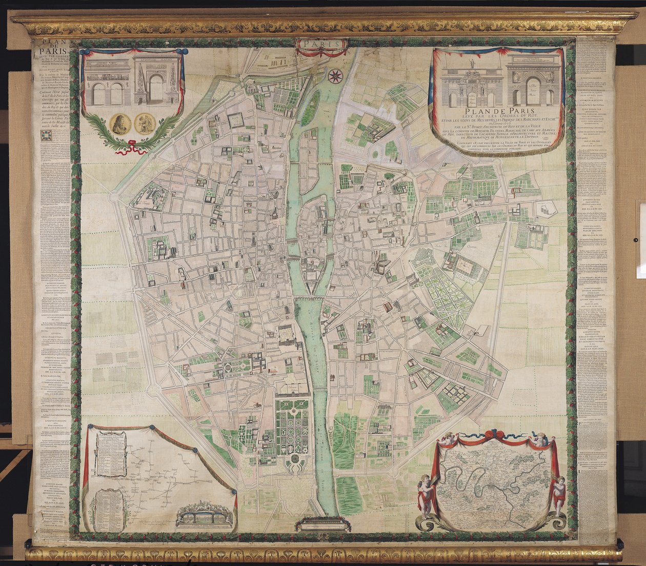 Plán Paříže, 1676 od Pierre Bullet