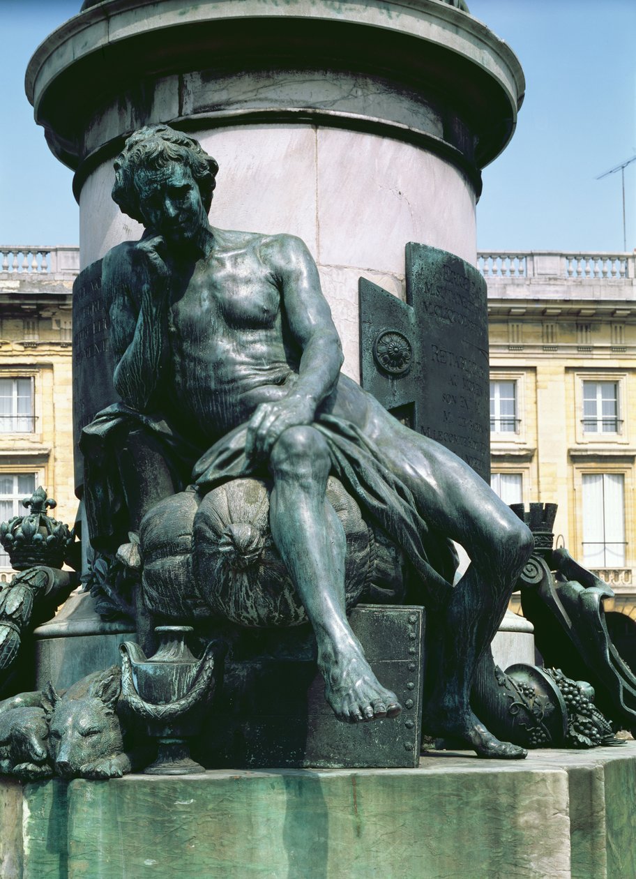 Občan, postava z pomníku Ludvíka XV. (1710-74) 1755 (bronz) od Pierre Cartellier