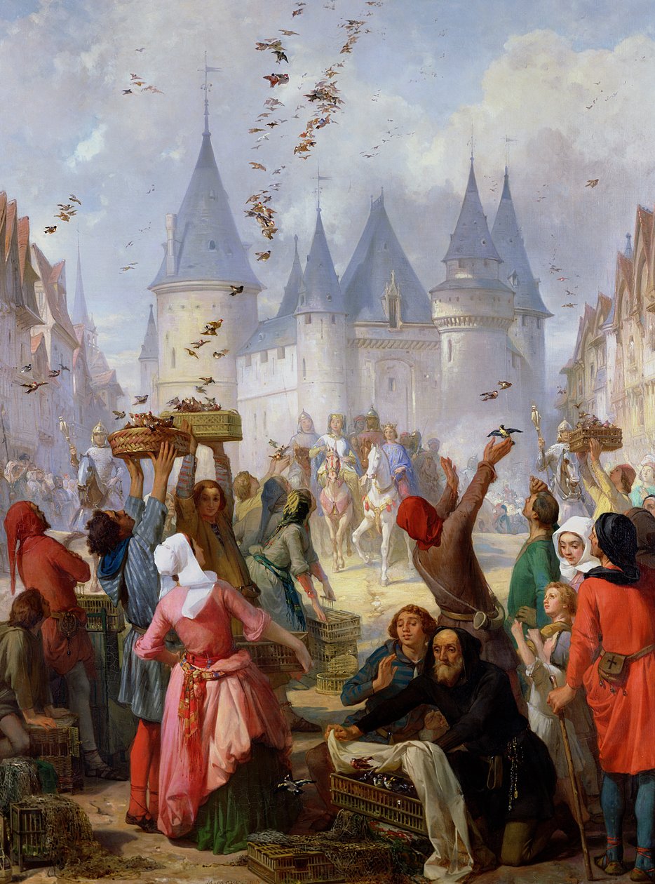 Návrat svatého Ludvíka (1214-70) a Blanche Kastilské (1188-1252) do Notre-Dame v Paříži, před rokem 1857 od Pierre Charles Marquis