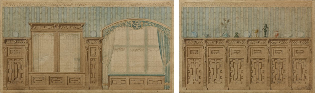 Design pro dvě místnosti v zámku De Haar od Pierre Cuypers