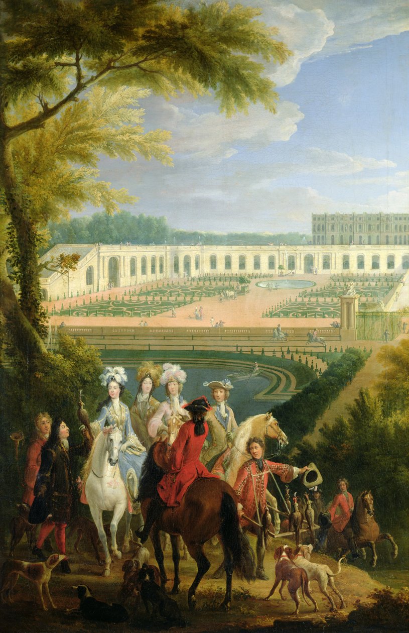 Pohled na Oranžérii ve Versailles, po roce 1697 od Pierre Denis Martin