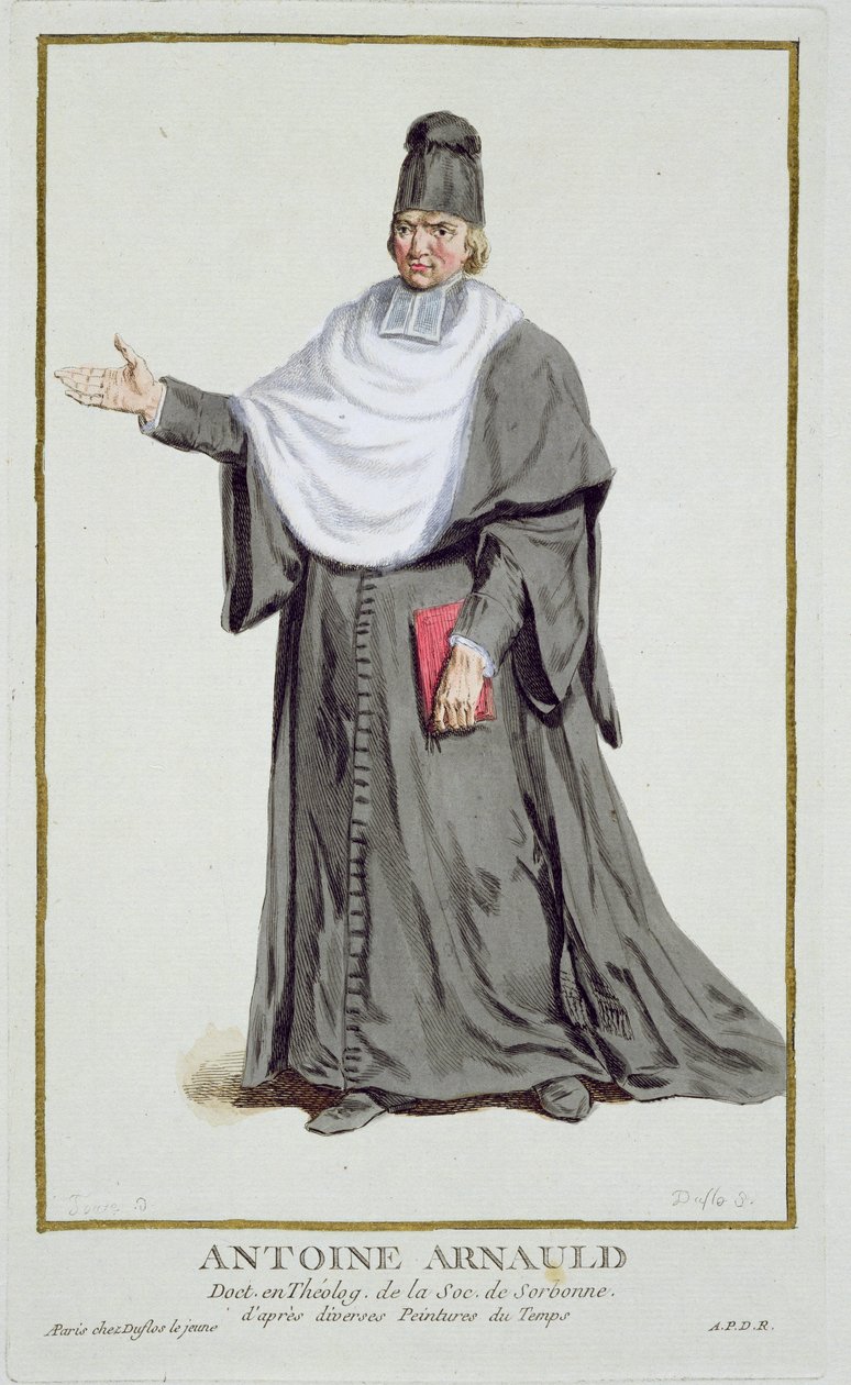 Antoine Arnauld (1612-94) z „Receuil des Estampes, Representant des Rangs et les Dignites, podle kostýmu všech existujících národů“, vydáno 1780 (ručně kolorovaná rytina) od Pierre Duflos