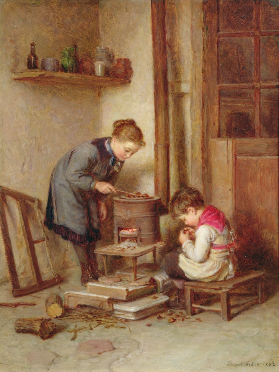Pražení kaštanů, 1882 od Pierre Edouard Frere