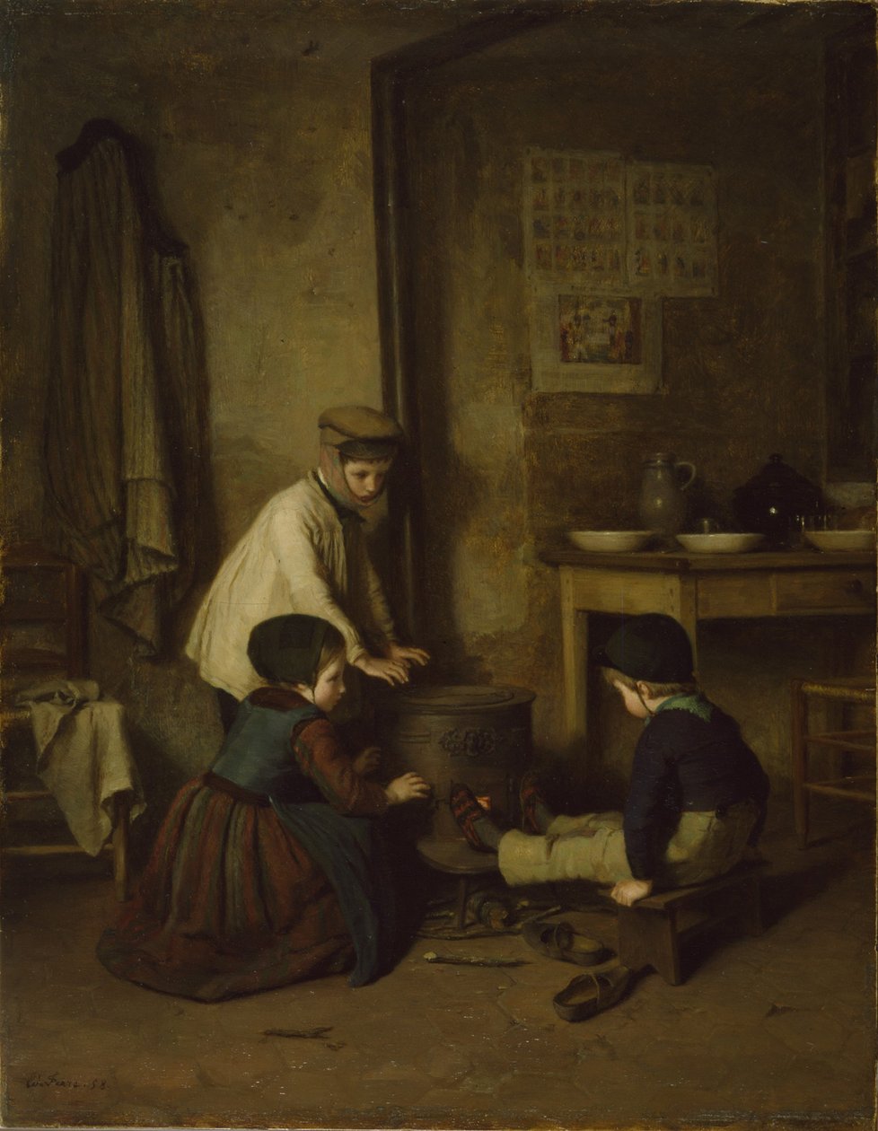 Chladný den, 1858 od Pierre Edouard Frere