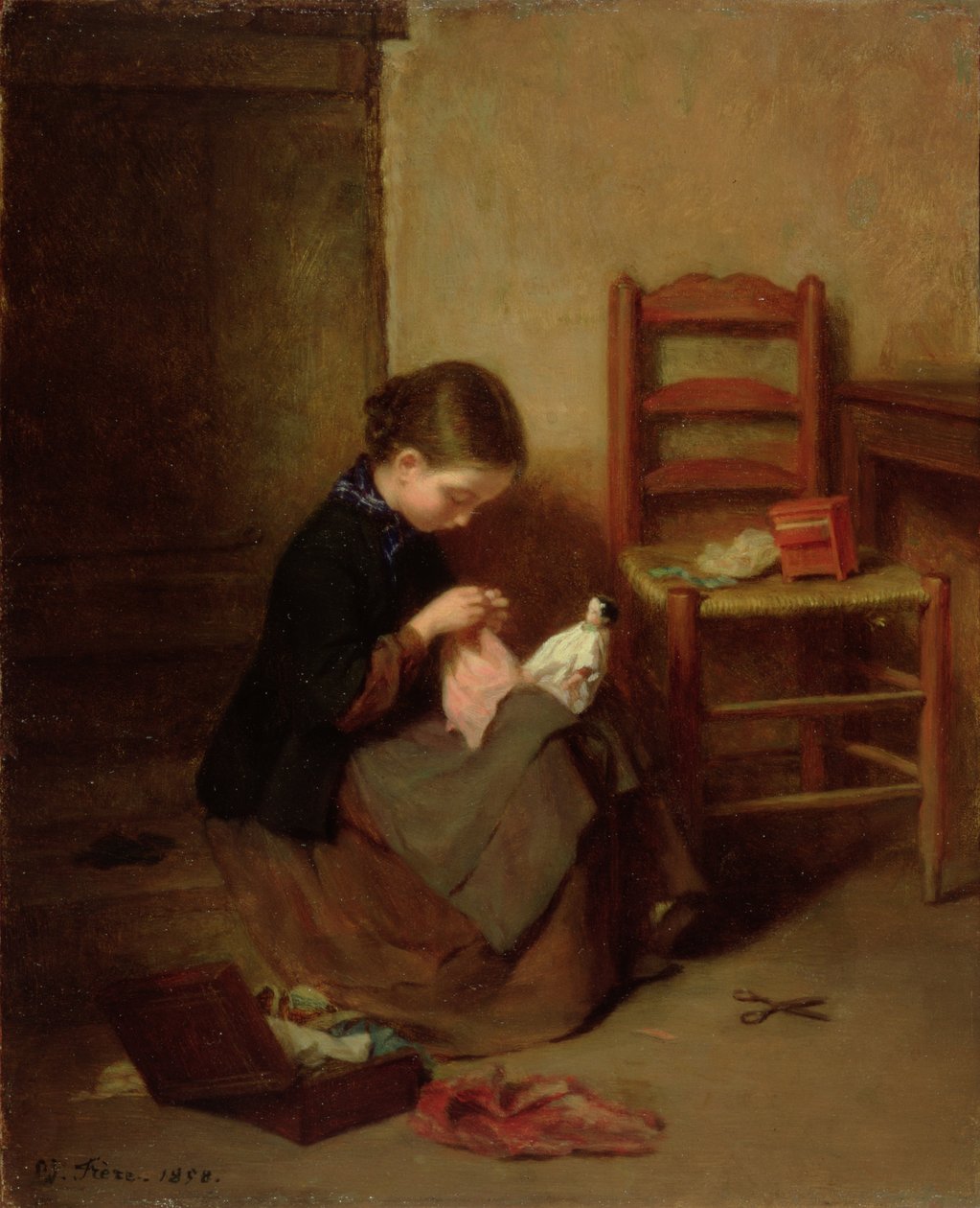 Malý švadlena, 1858 od Pierre Edouard Frere