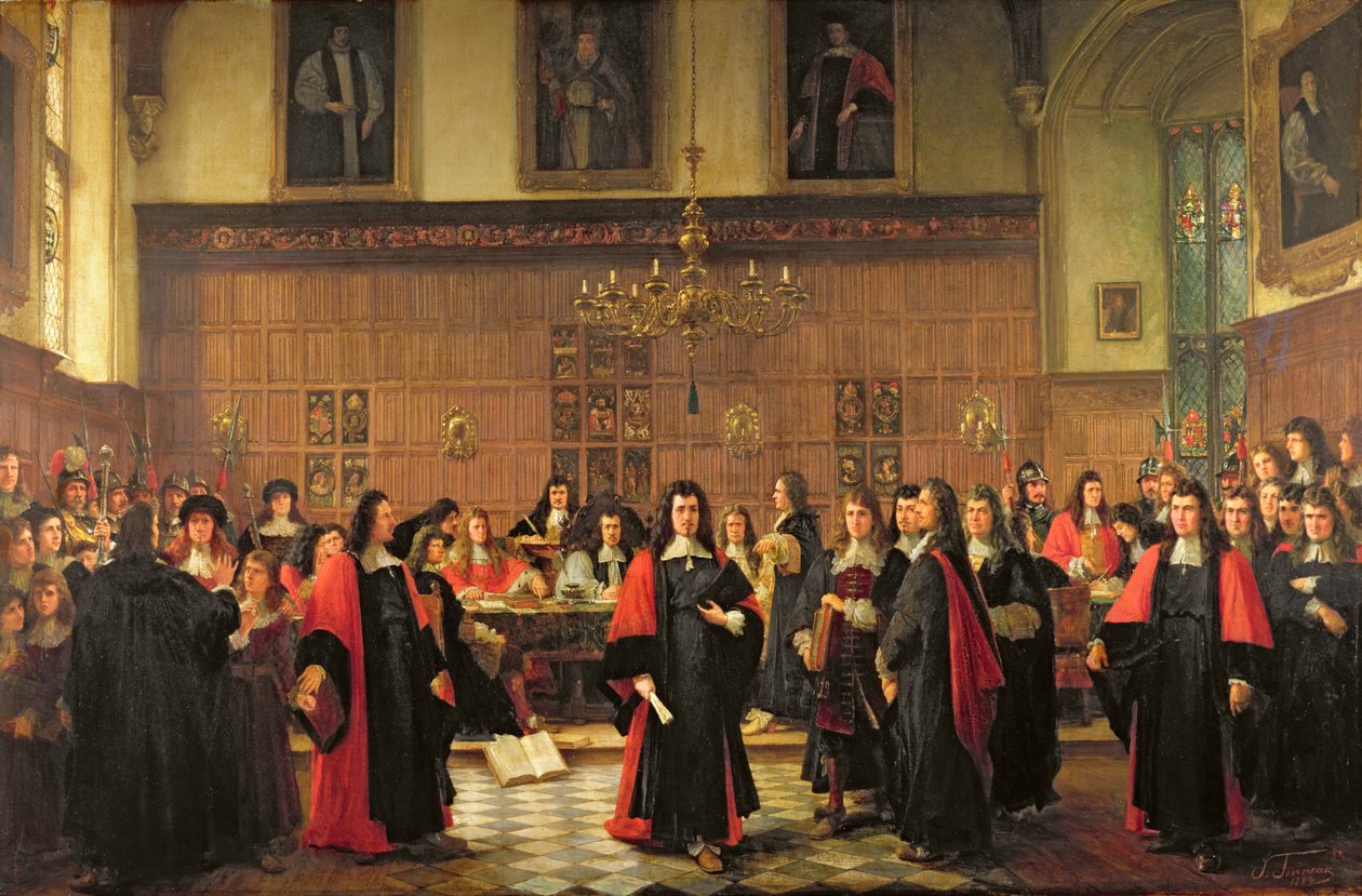 Vyhnání Fellows v roce 1687, 1884 od Pierre François Joseph Tonneau
