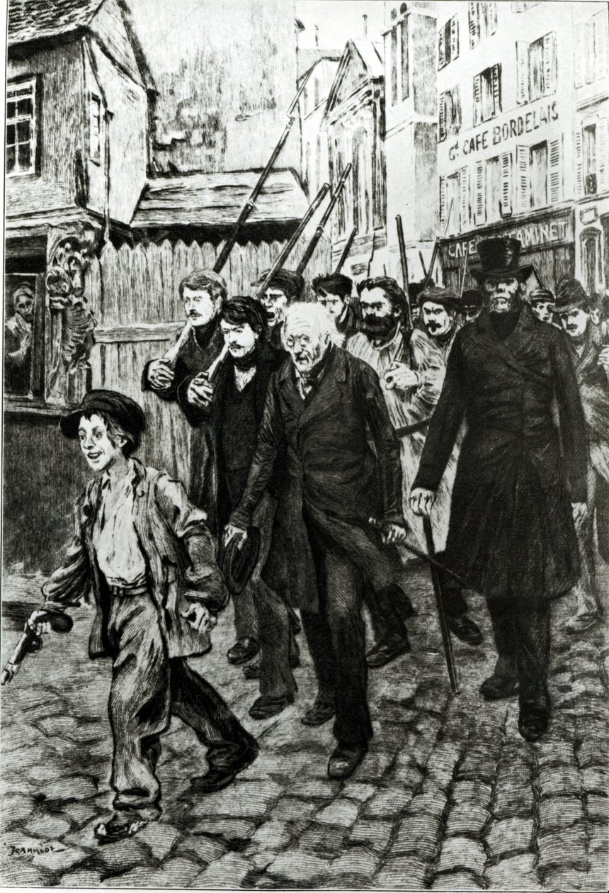 Gavroche Leading a Demonstration, ilustrace z 