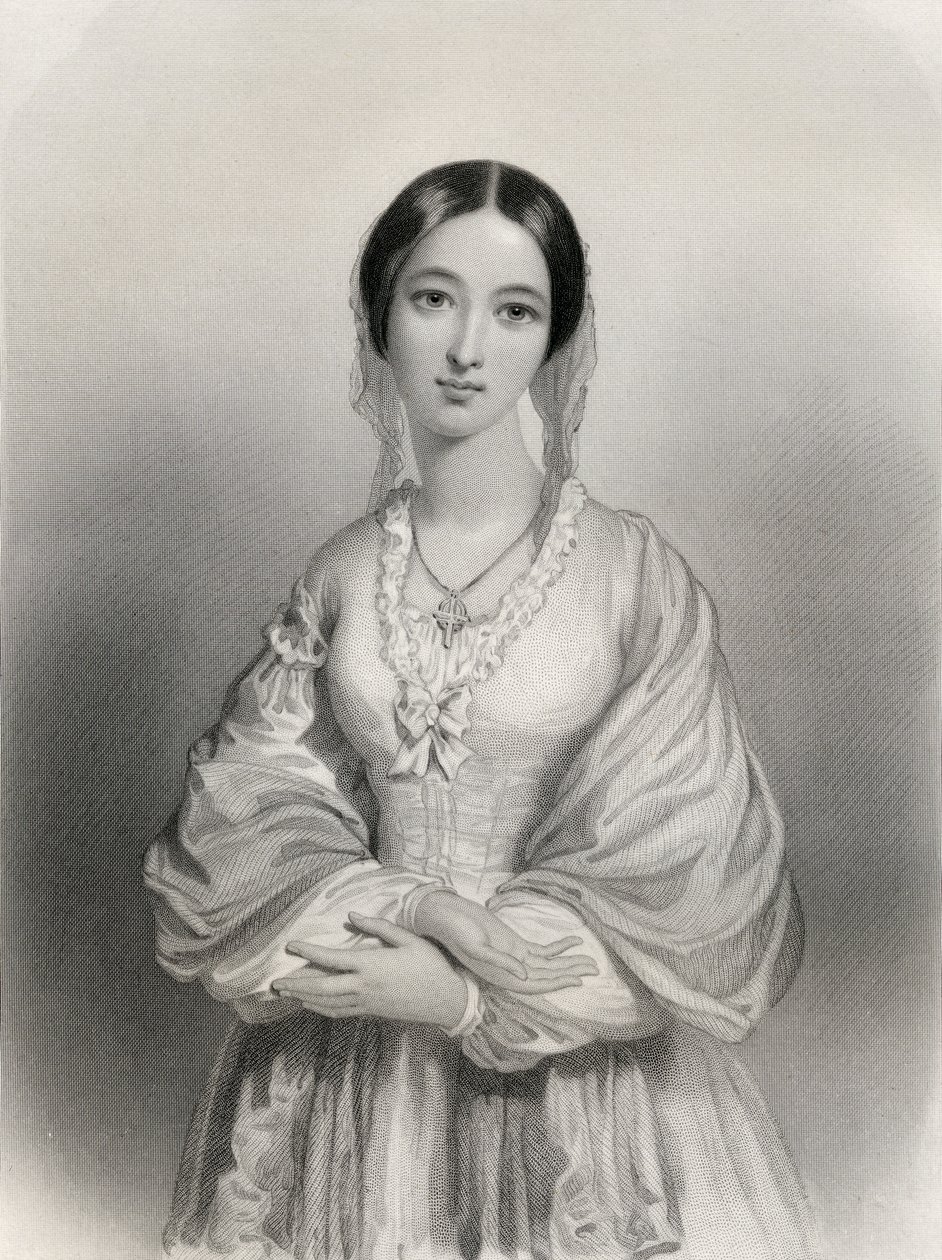 Florence Nightingale (1820-1910) ilustrace z „World Noted Women“ od Mary Cowden Clarke, 1858 od Pierre Gustave Eugene Staal