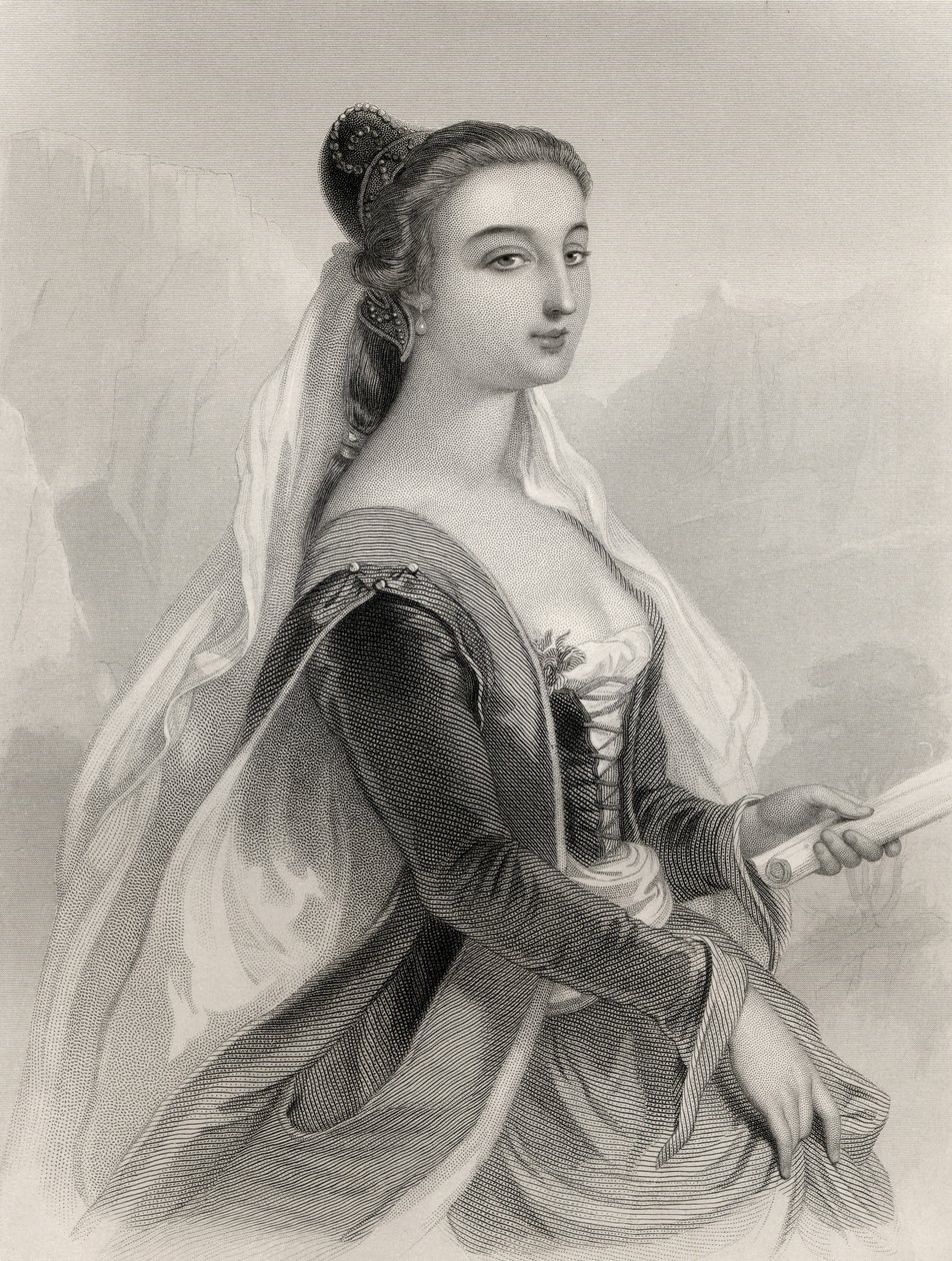 Laura de Noves (1308-48) ilustrace z „World Noted Women“ od Mary Cowden Clarke, 1858 od Pierre Gustave Eugene Staal