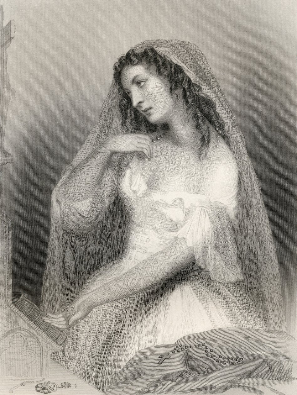 Louise Francoise de La Baume de La Blanc (1644-1710) Vévodkyně de la Valliere, ilustrace z „World Noted Women“ od Mary Cowden Clarke, 1858 od Pierre Gustave Eugene Staal