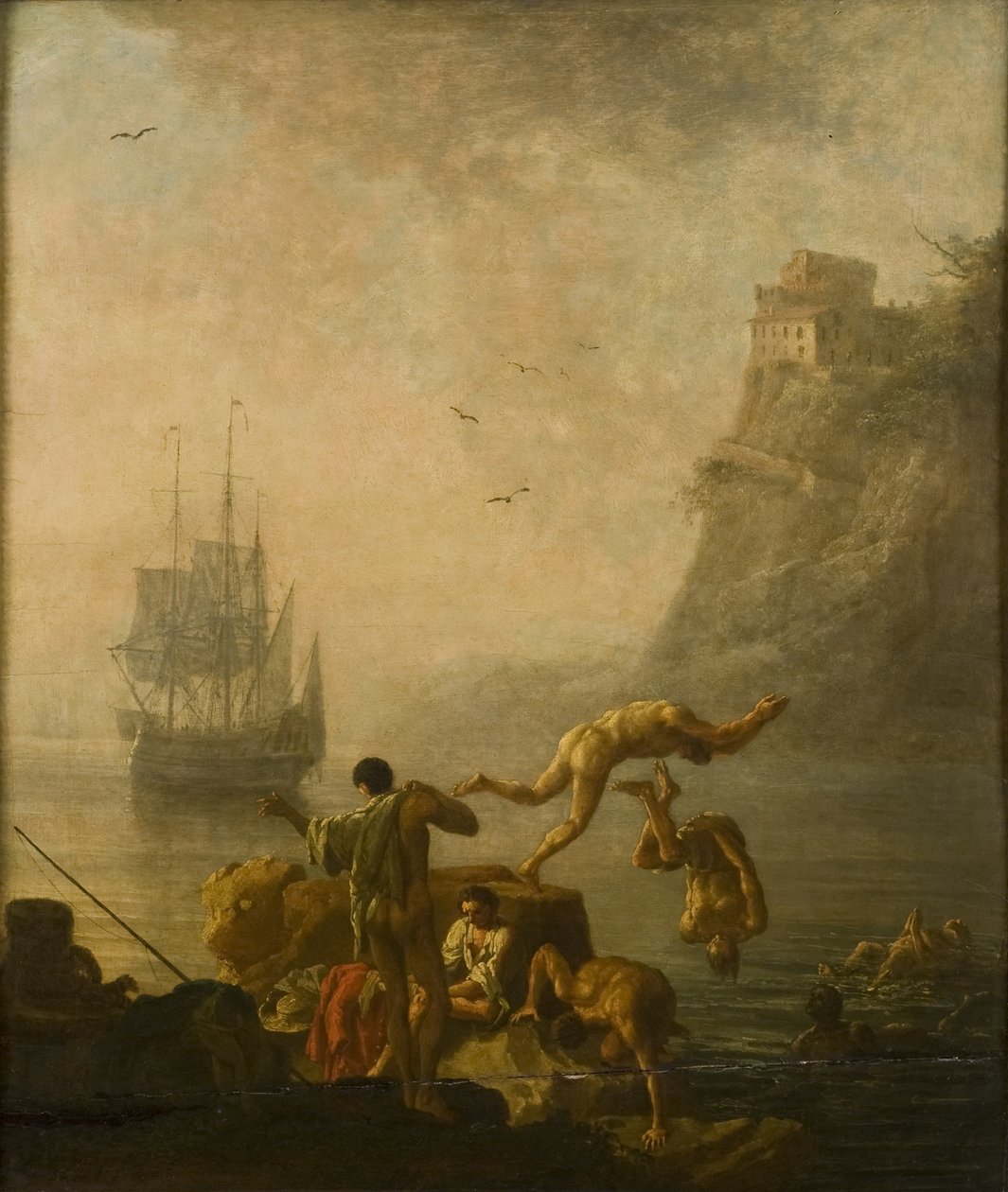 Koupání muži od Pierre Jacques Volaire
