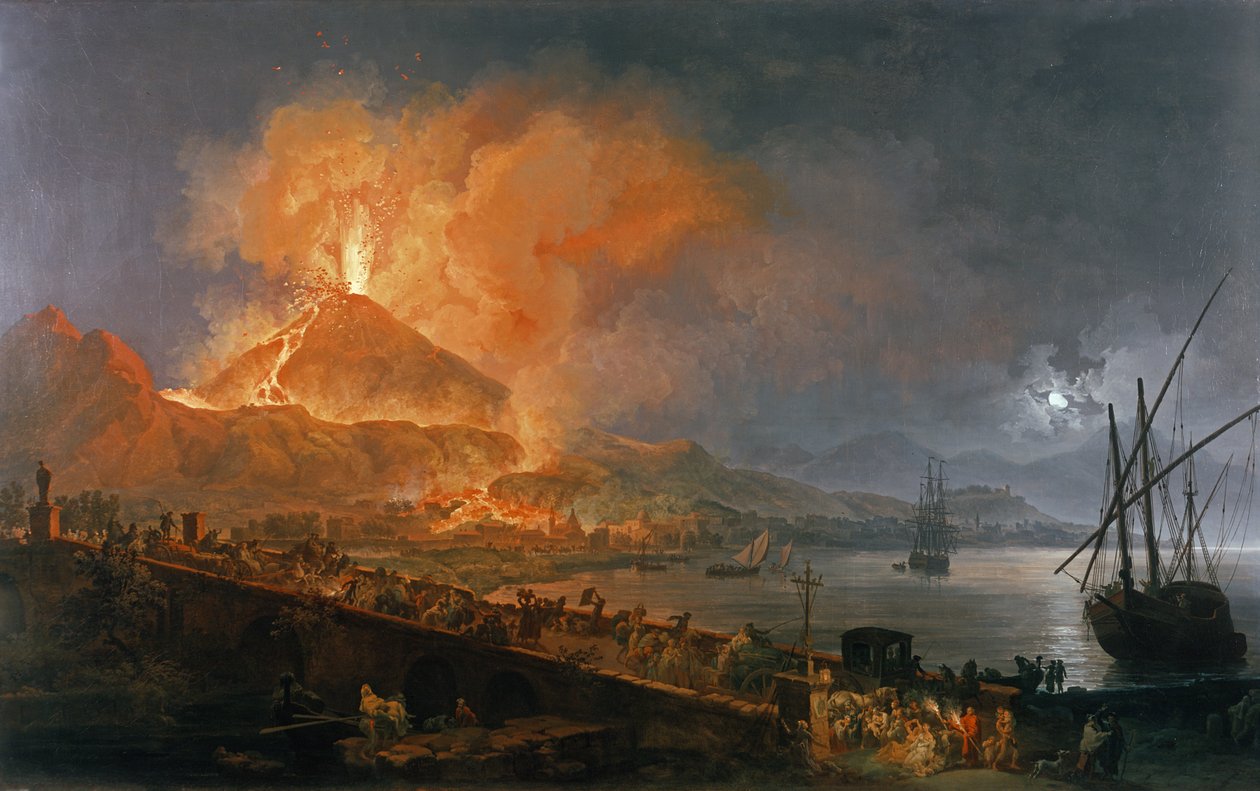 Erupce Vesuvu v roce 1771 od Pierre Jacques Volaire