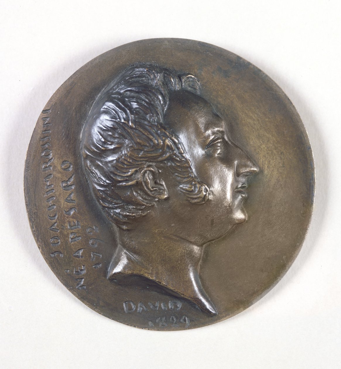Medailonový portrét Gioacchina Rossiniho (1792-1868) 1829 (bronz) od Pierre Jean David d