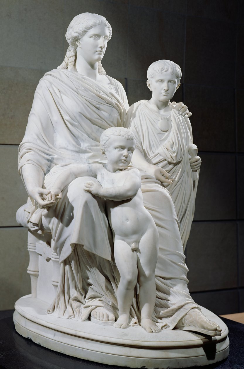 Cornelia, matka dvou bratří Gracchi, 1861 (mramor) od Pierre Jules Cavelier