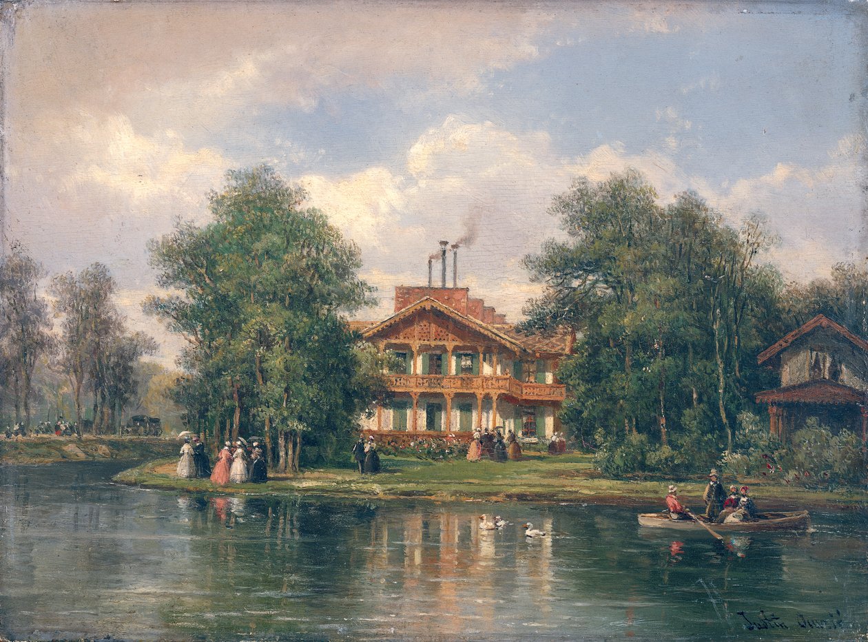 Chata se žlutými dveřmi v Bois de Vincennes, c.1862 od Pierre Justin Ouvrie
