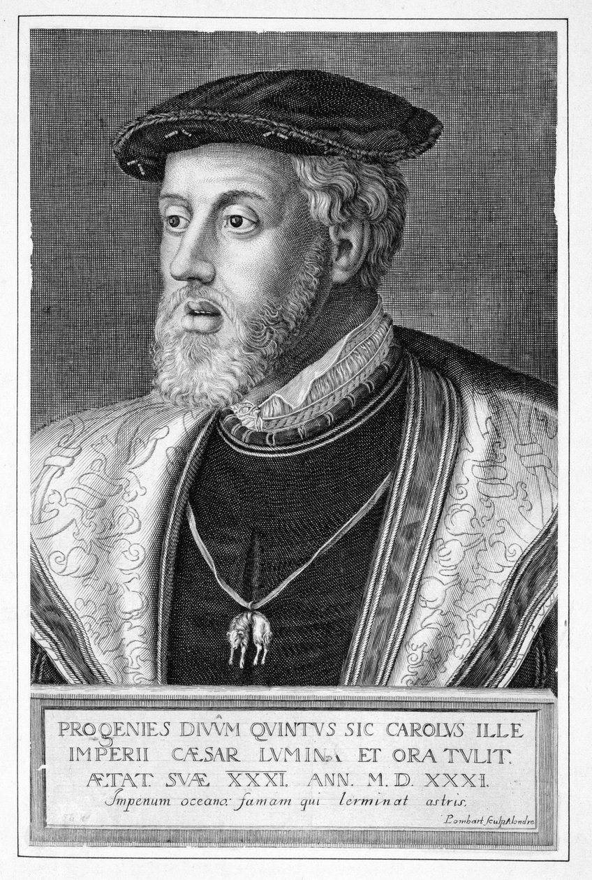 Karel V. (1500-58) od Pierre Lombard or Lombart