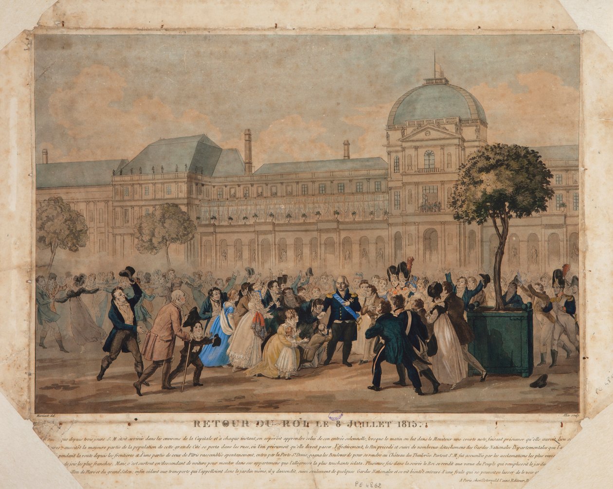 Návrat krále, 8. července 1815, 1815 (barevná akvatinta) od Pierre Michel Alix