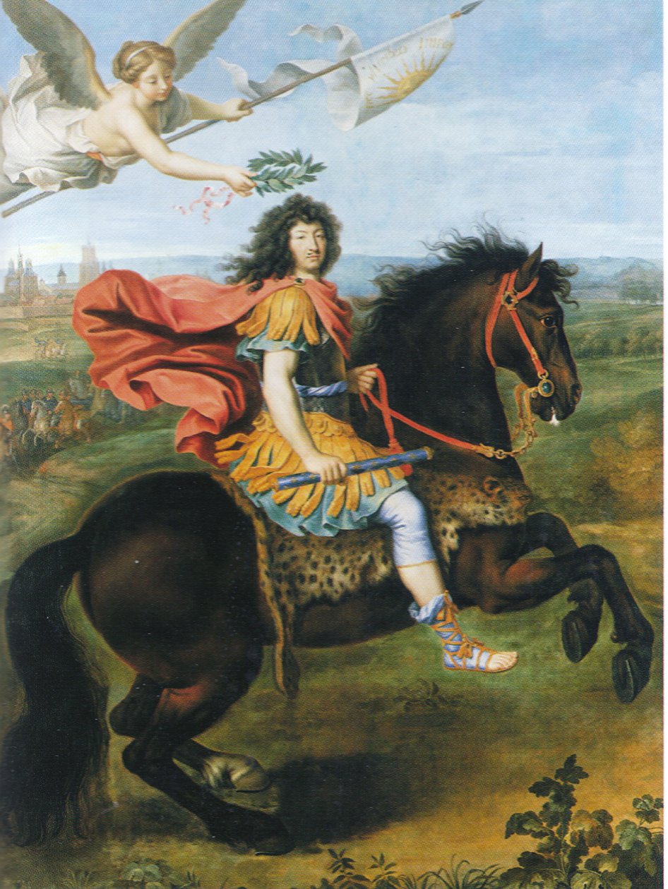 Louis XIV Francie na koni od Pierre Mignard