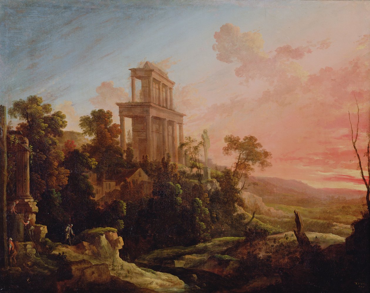 Krajina se zapadajícím sluncem, 1705 od Pierre Patel