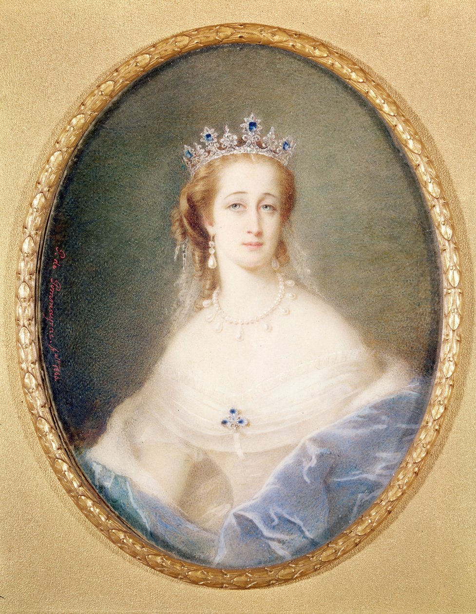 Portrétní miniatura císařovny Eugenie (1826-1920), 1860 od Pierre Paul Emmanuel de Pommayrac