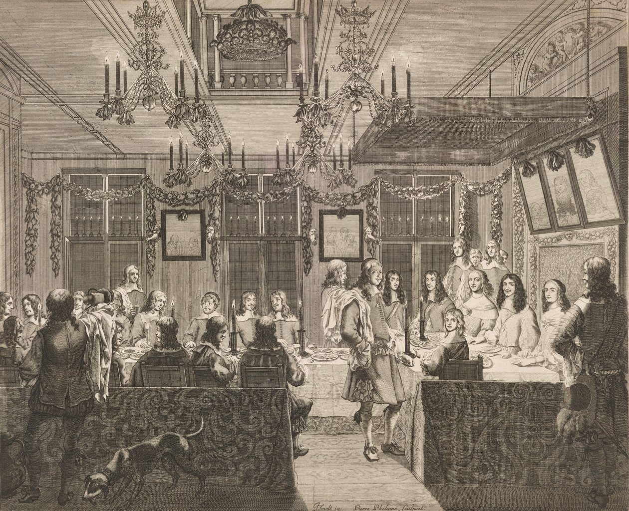 Banket na Mauritshuis dne 30. května 1660 u příležitosti návštěvy anglického krále Karla II. (1630-1685) od Pierre Philippe