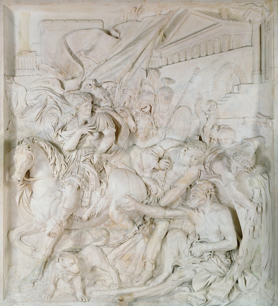 Alexandr Veliký (356-323 př.nl) a Diogenes (413-323 př.nl) dokončena v roce 1693 (mramor) (viz také 39445) od Pierre Puget