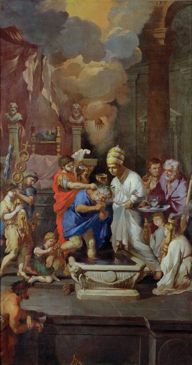 Křest Konstantina I. (270-337) od Pierre Puget