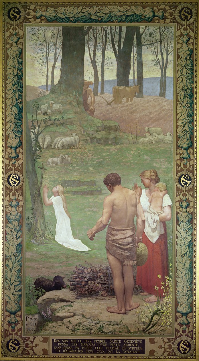 Dětství svaté Genevieve od Pierre Puvis de Chavannes