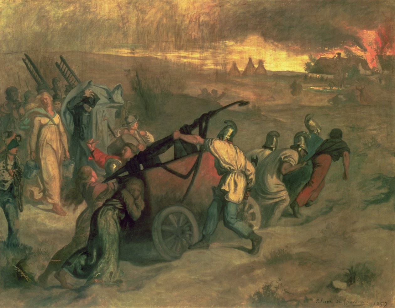 Vesniční hasiči, 1857 od Pierre Puvis de Chavannes