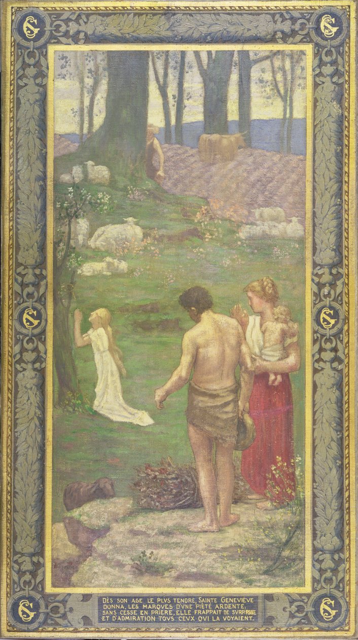 Svatá Genevieve jako dítě na modlitbě, 1879 od Pierre Puvis de Chavannes