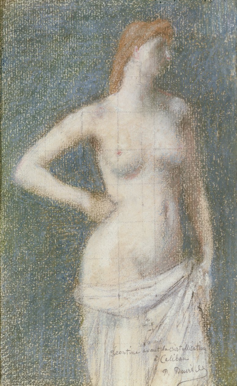 Studie ženy pro „Kalibána“, kolem roku 1850 (pastel a křída na papíře) od Pierre Puvis de Chavannes