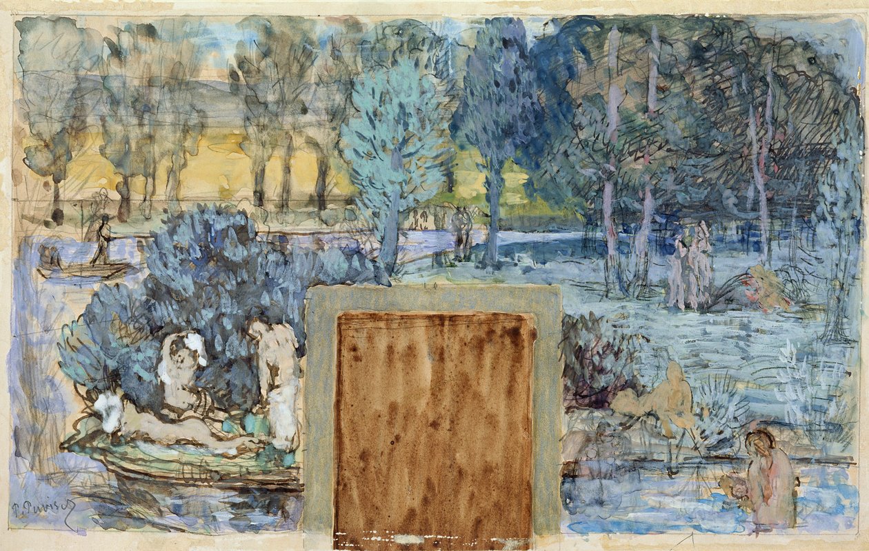 Léto, 1891 (čb a kvaš na papíře) od Pierre Puvis de Chavannes