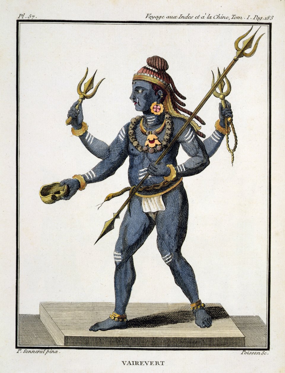 Vairevert, z „Voyage aux Indes et a la Chine“ od Pierra Sonnerata, vyryto Poissonem, vydáno 1782 od Pierre Sonnerat