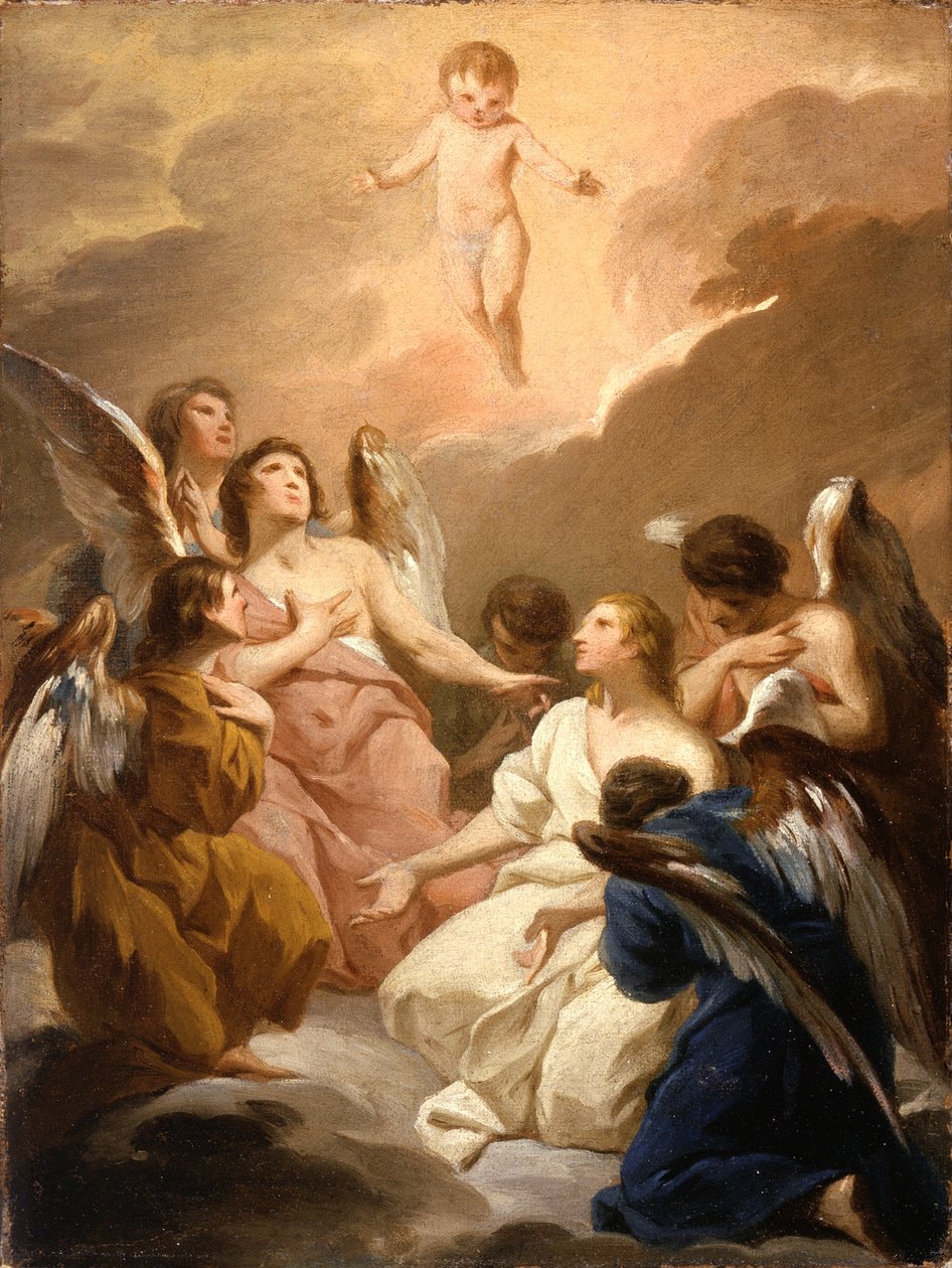 Sedm andělů klanících se Kristovu Dítěti, kolem 1730-40 od Pierre Subleyras